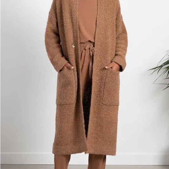 Paper Label Sweaters - Paper Label Madeline HomeCoat Cozy Brown‎ Knit Long Cardigan